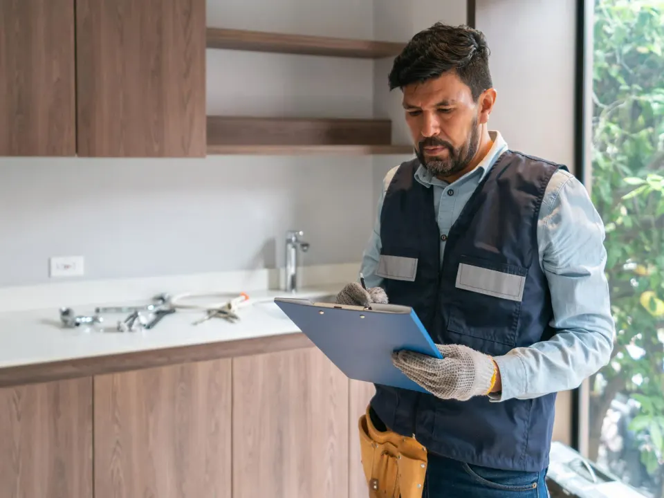 Plumber preparing a permanent repair bid after a leak in Massillon, Ohio