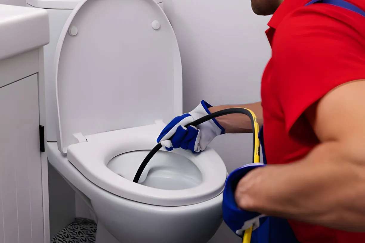 Plumber installing a new kitchen faucet and supply lines in a Stark County home